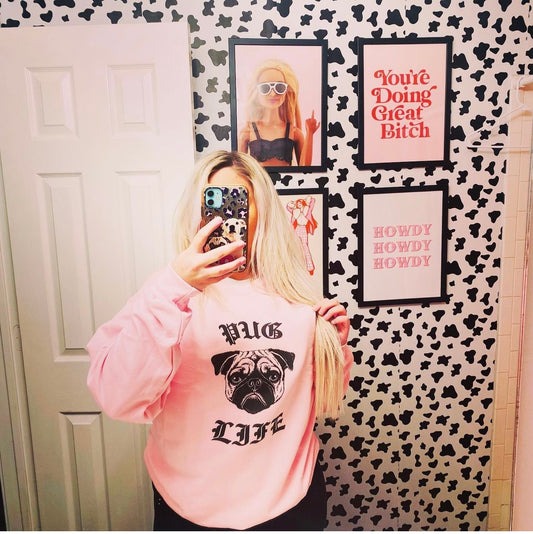 Pink Pug Life Crewneck