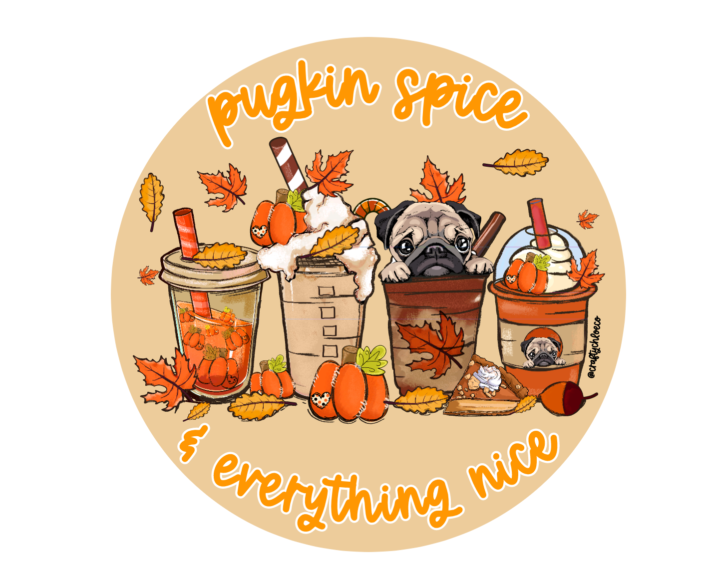 Pugkin Spice Sticker