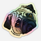 Holographic Pug Head Sticker