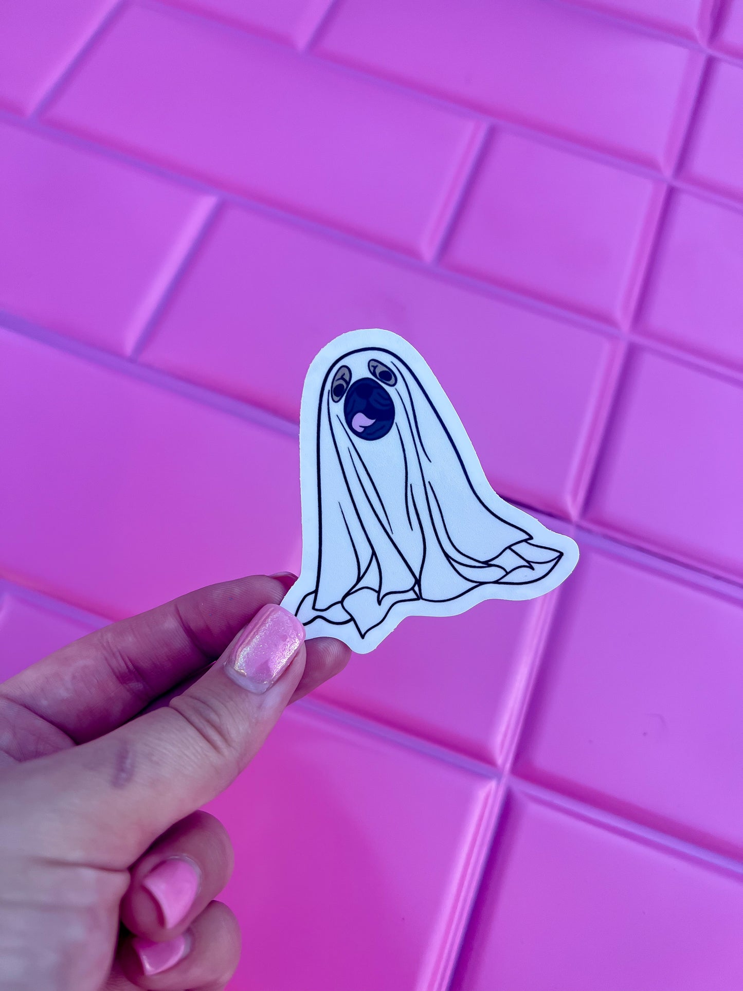 Ghost Pug Sticker